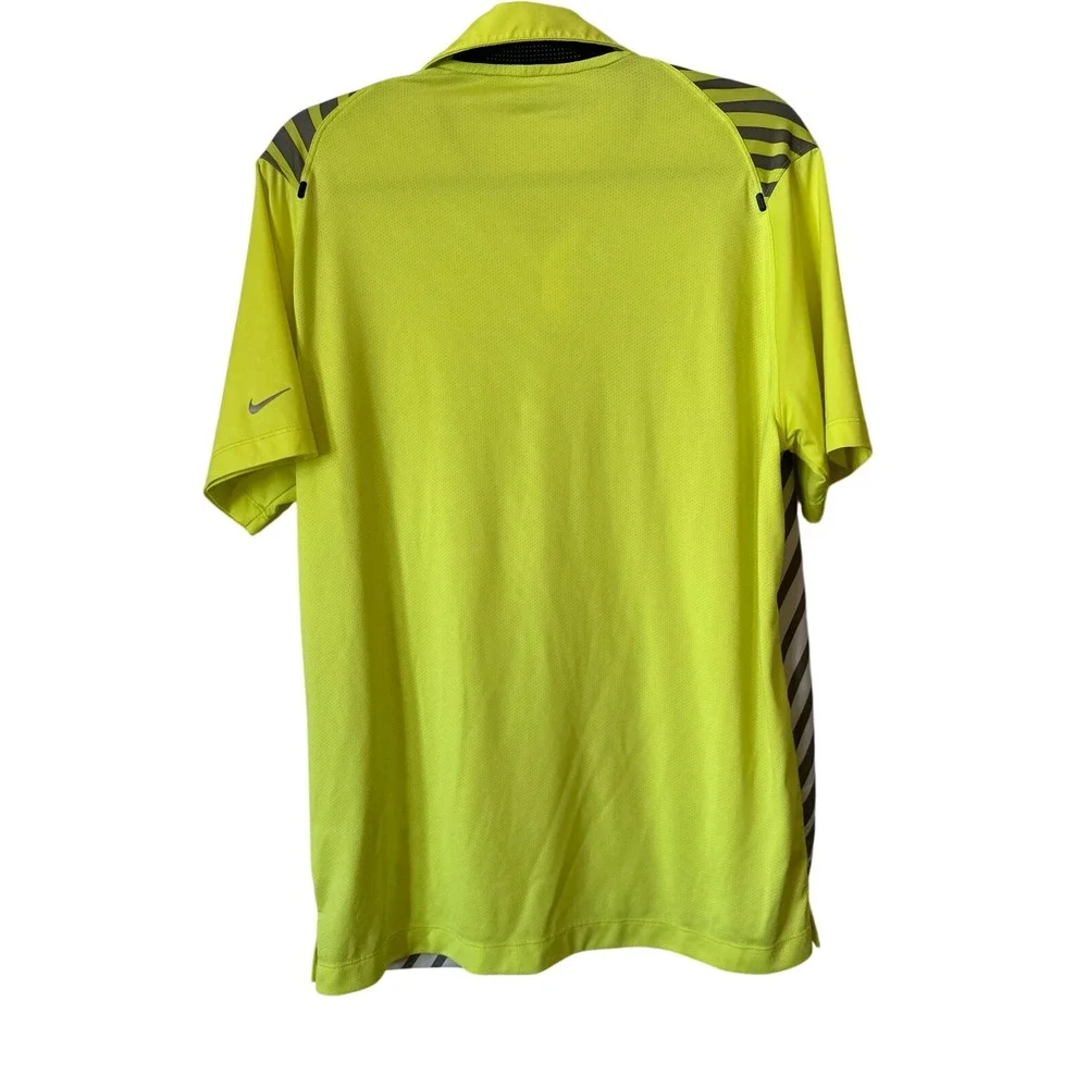 Nike Golf Tour Performance‎ Dri-Fit Polo Medium Neon Gray Stripe, Outdoors